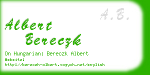 albert bereczk business card